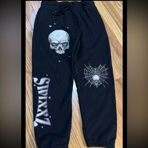 SWIXXZ Tangled Skull Black Jogger Sweatpants Size Medium Rare & Hard 2 Find